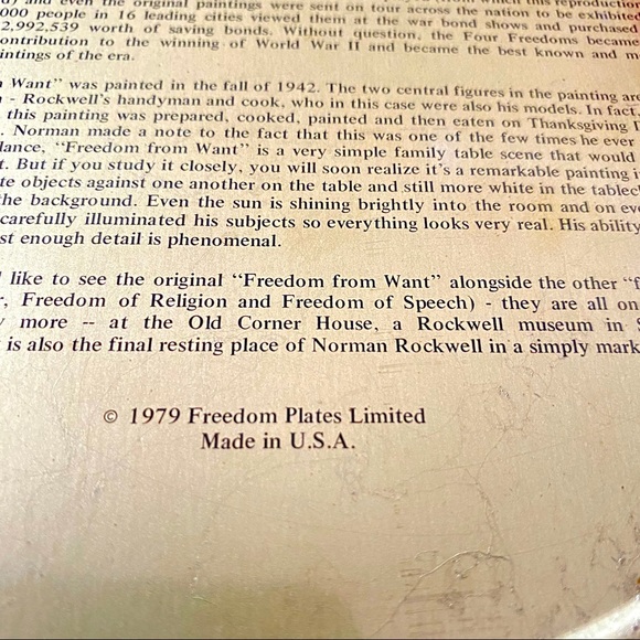 VTG 1979 & 1980 Norman Rockwell Freedom Plates - Picture 14 of 16
